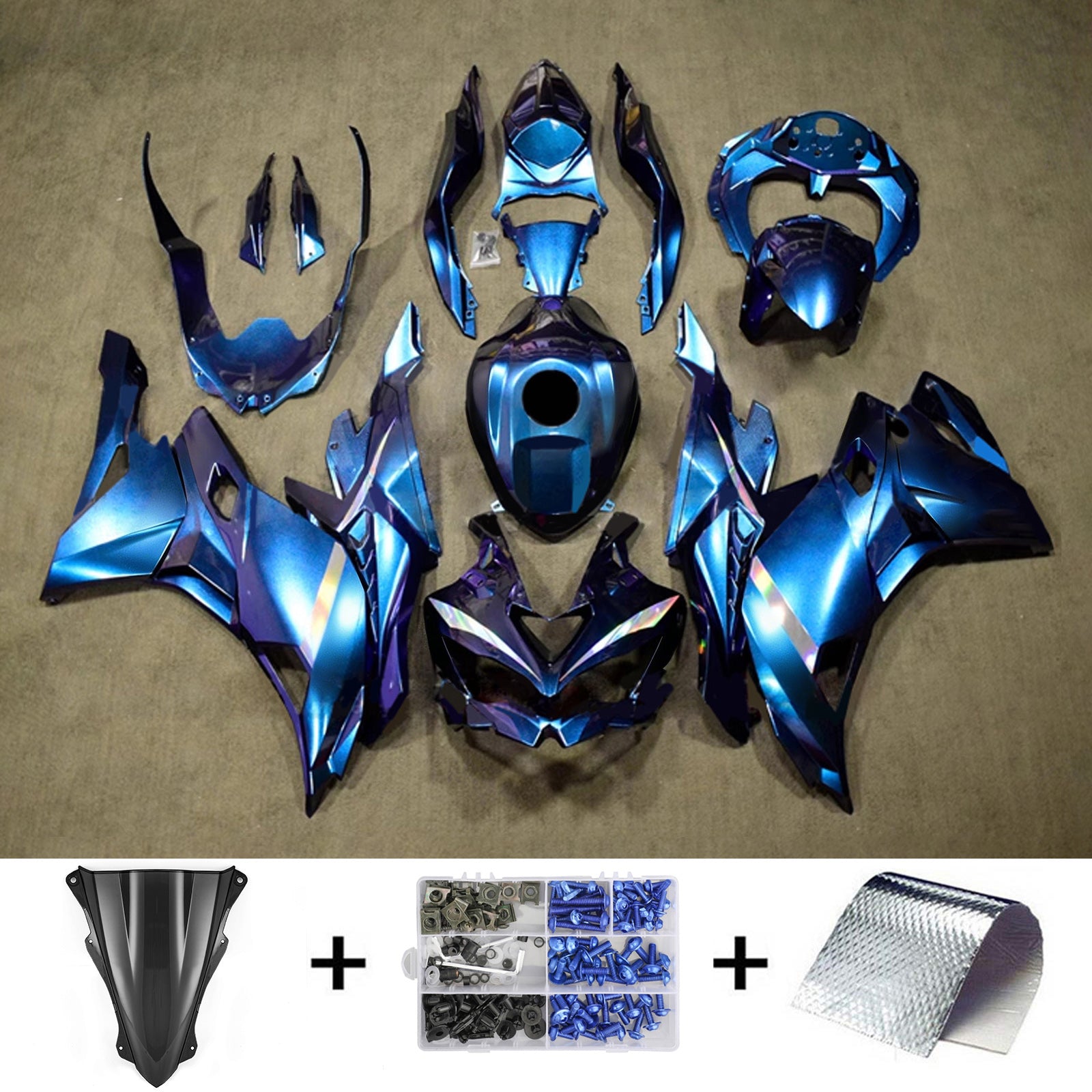 Kit de carénage d'injection Kawasaki Ninja ZX-25R ZX-4R ZX-4RR 2019-2024