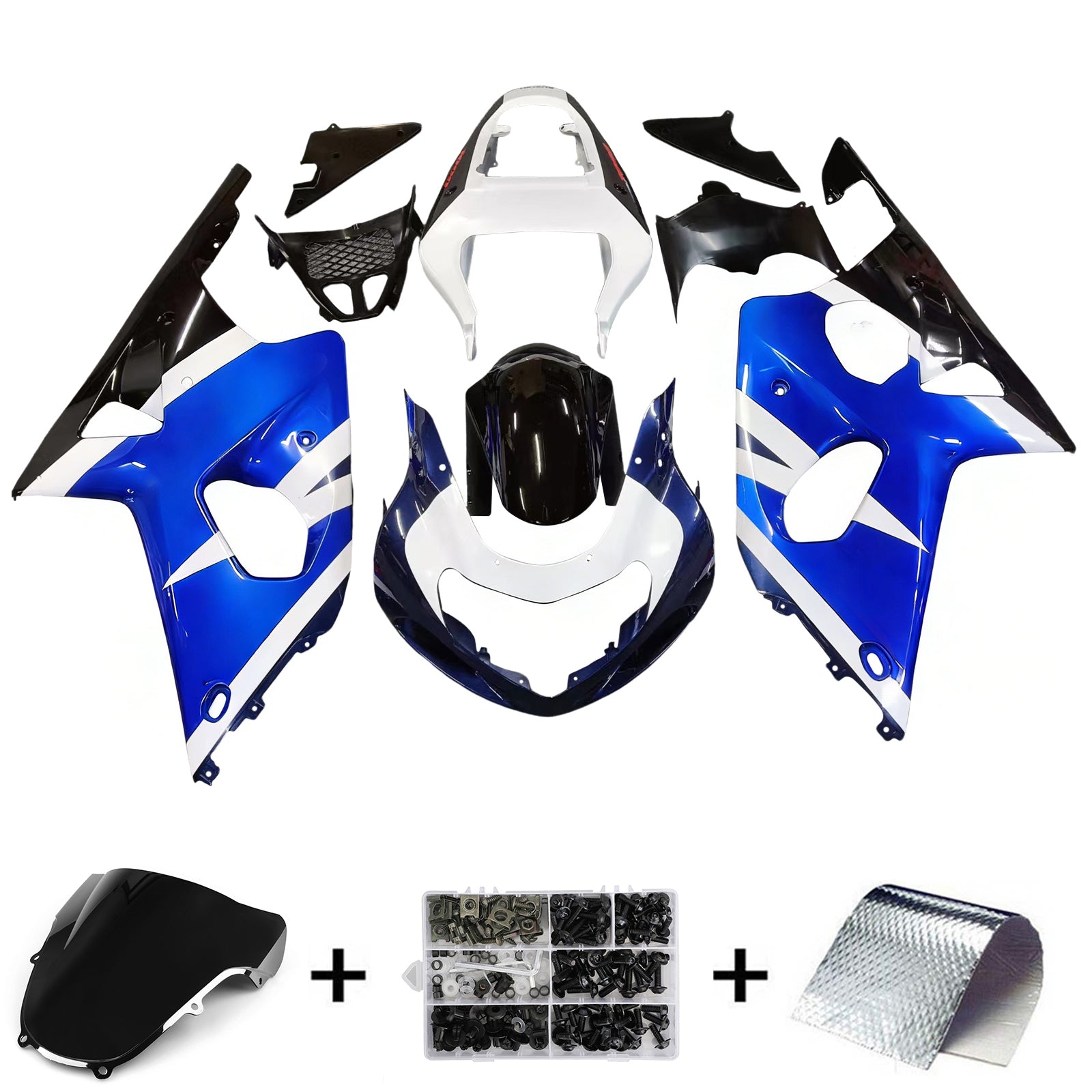 Carénages Amotopart 2000-2002 Suzuki GSXR 1000 Bleu Blanc Noir GSXR Generic