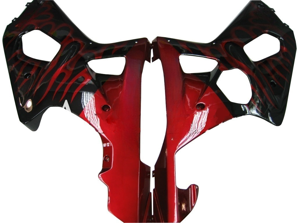 Carénages Amotopart 2000-2002 Suzuki GSXR 1000 Black &amp; Red Flame Generic