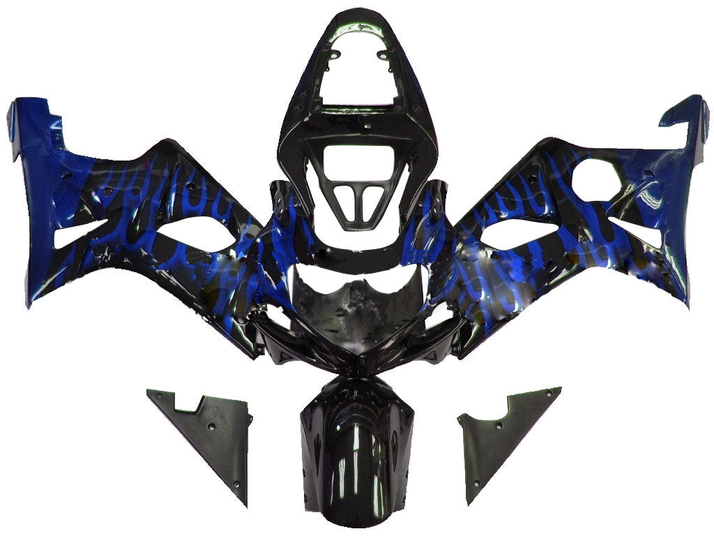 Carenados Amotopart 2000-2002 Suzuki GSXR 1000 Negro y Llama Azul Genérico