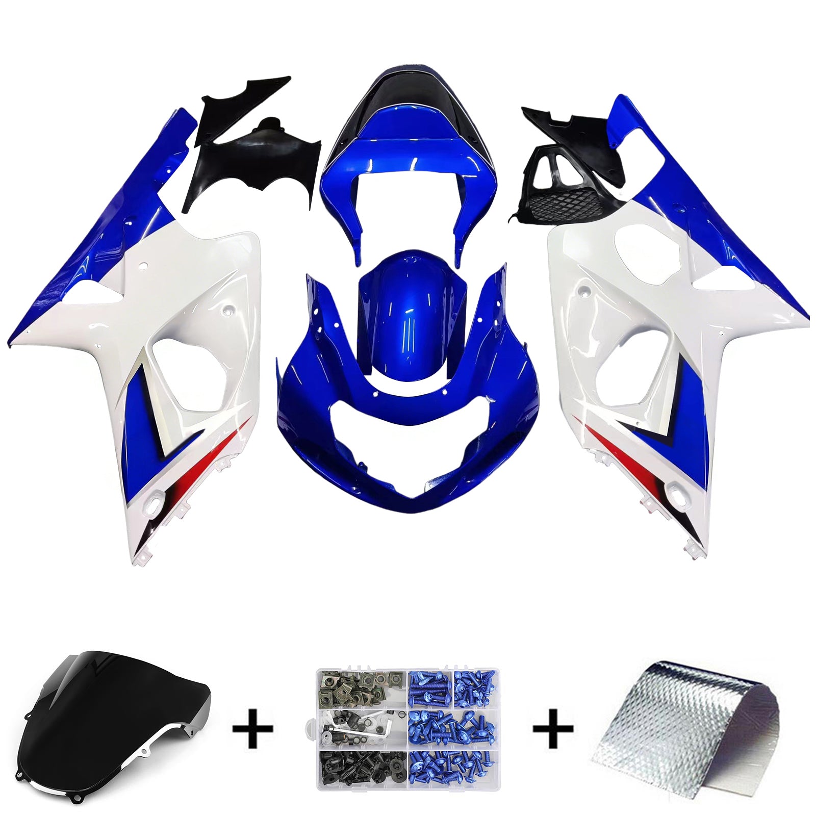 Amotopart Suzuki GSXR1000 2000-2002 Kit de carénage K1 K2