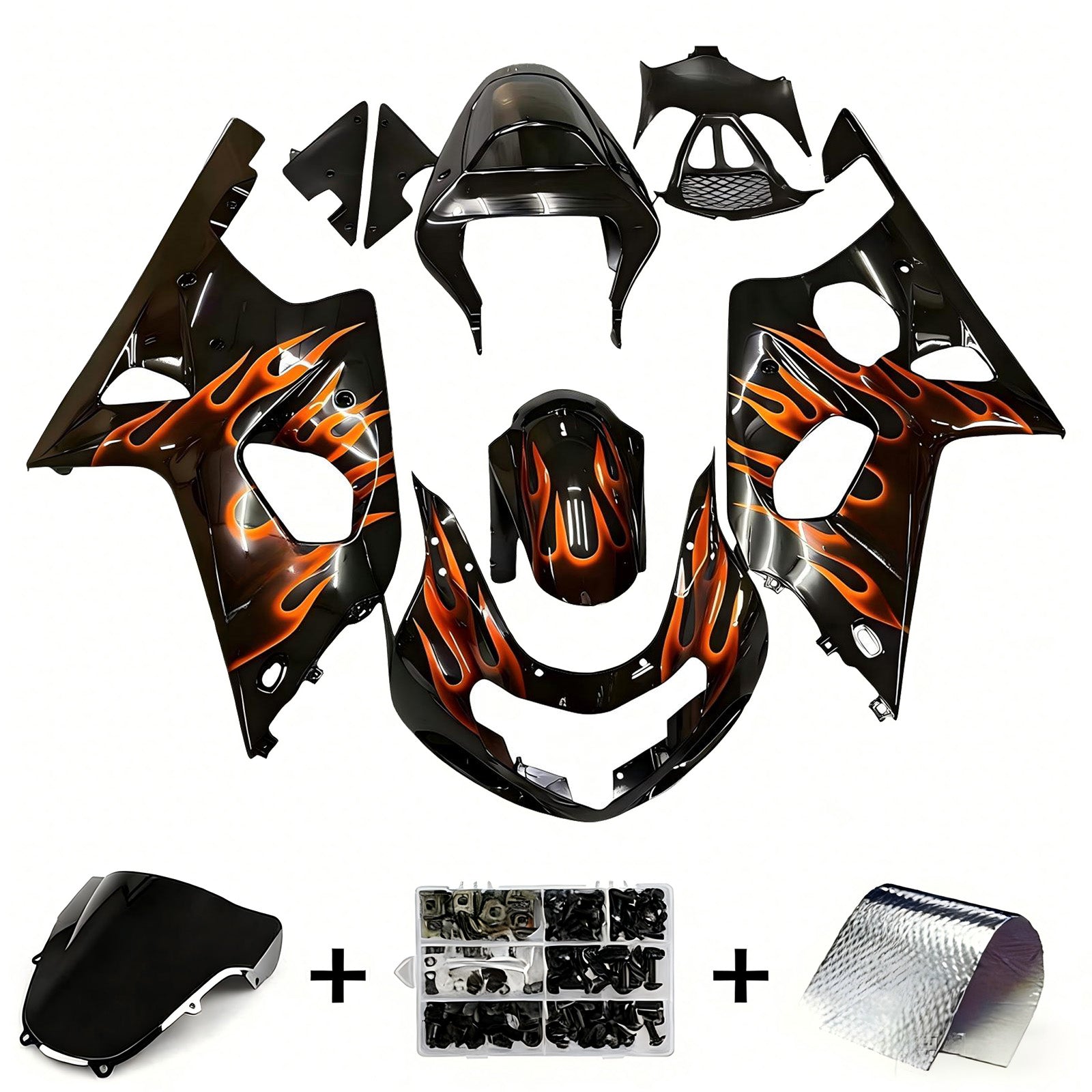 Amotopart Suzuki GSXR1000 2000-2002 Kit de carénage K1 K2