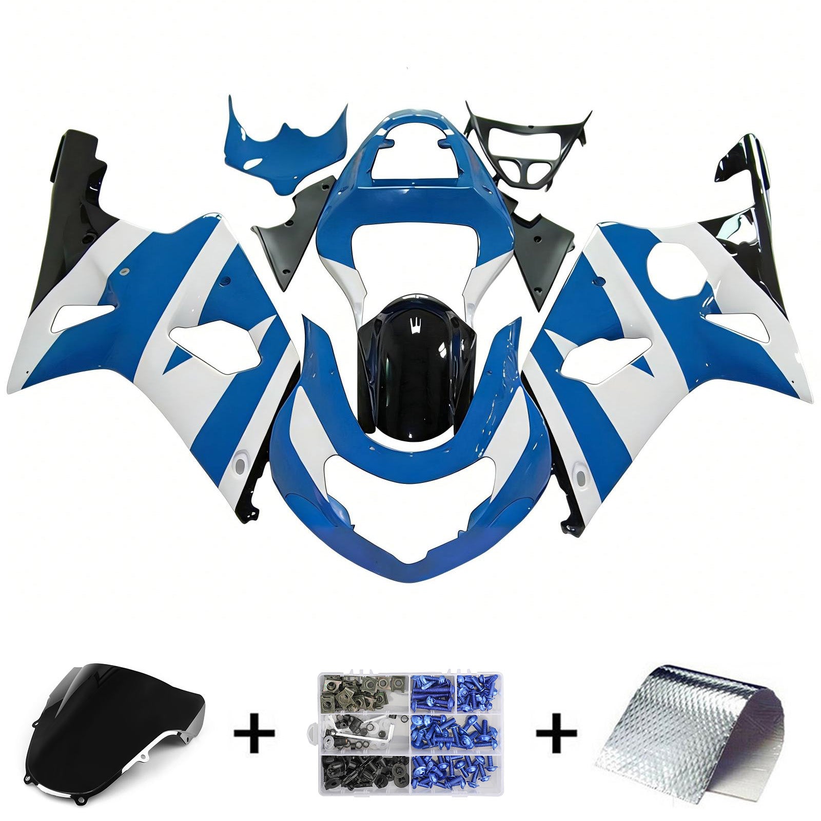 Amotopart Suzuki GSXR1000 2000-2002 K1 K2 ABS muovinen korin suojasarja