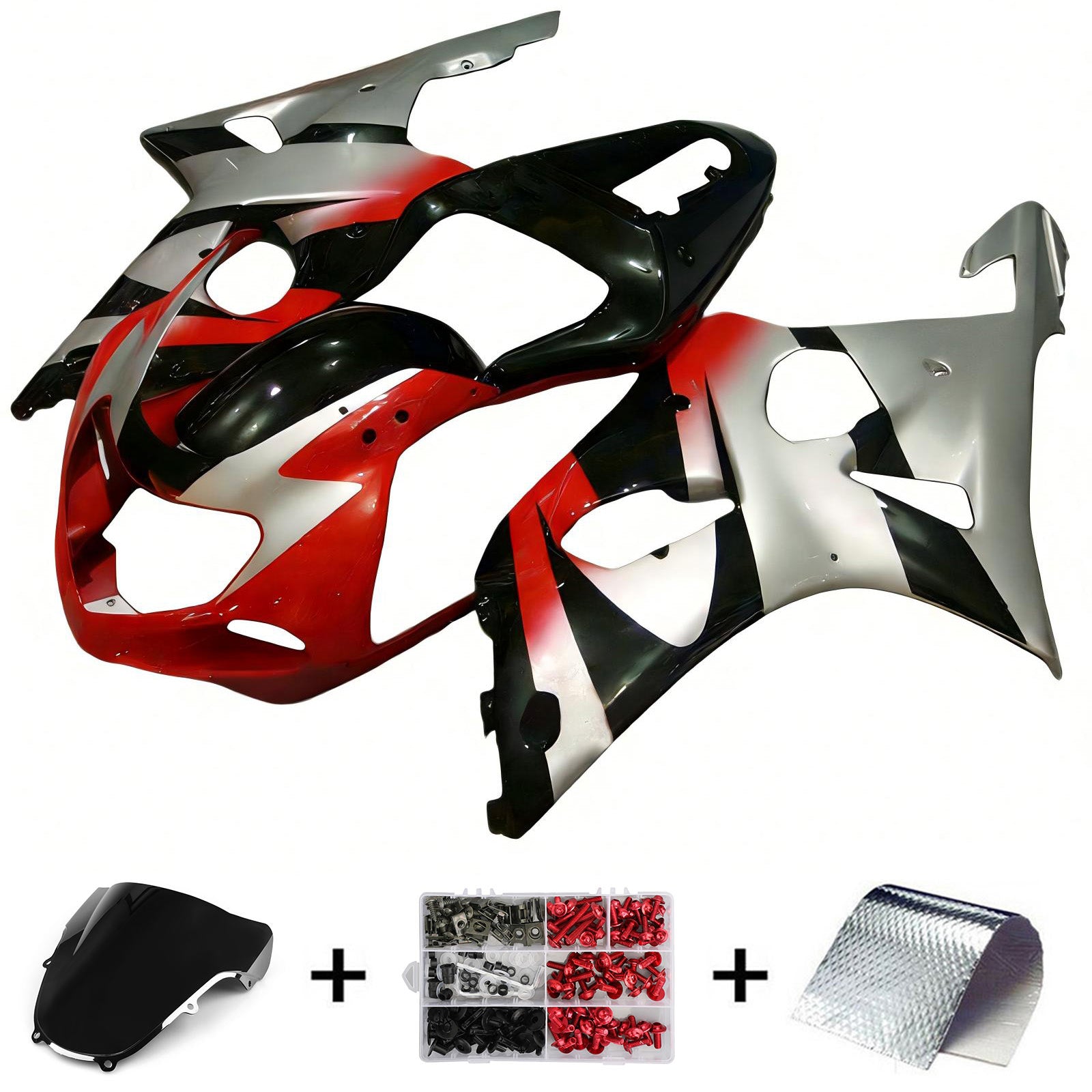 Amotopart Suzuki GSXR1000 2000-2002 K1 K2 Kit de carénage carrosserie plastique ABS