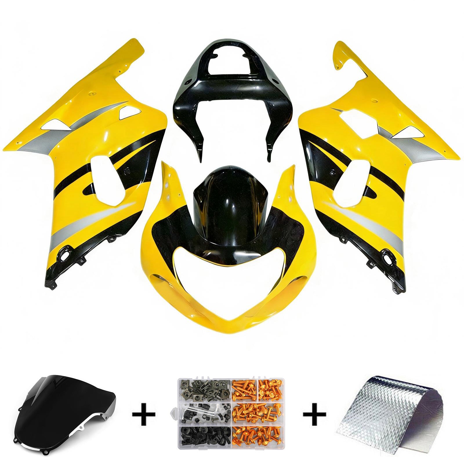 Amotopart Suzuki GSXR1000 2000-2002 K1 K2 ABS muovinen korin suojasarja