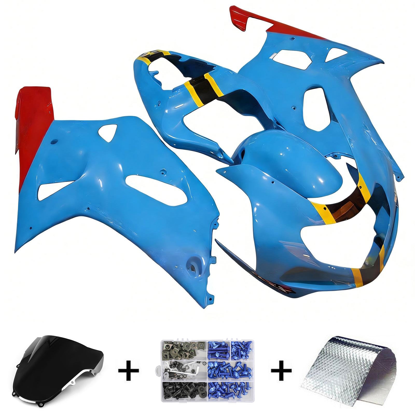 Amotopart Suzuki GSXR1000 2000-2002 K1 K2 ABS muovinen korin suojasarja