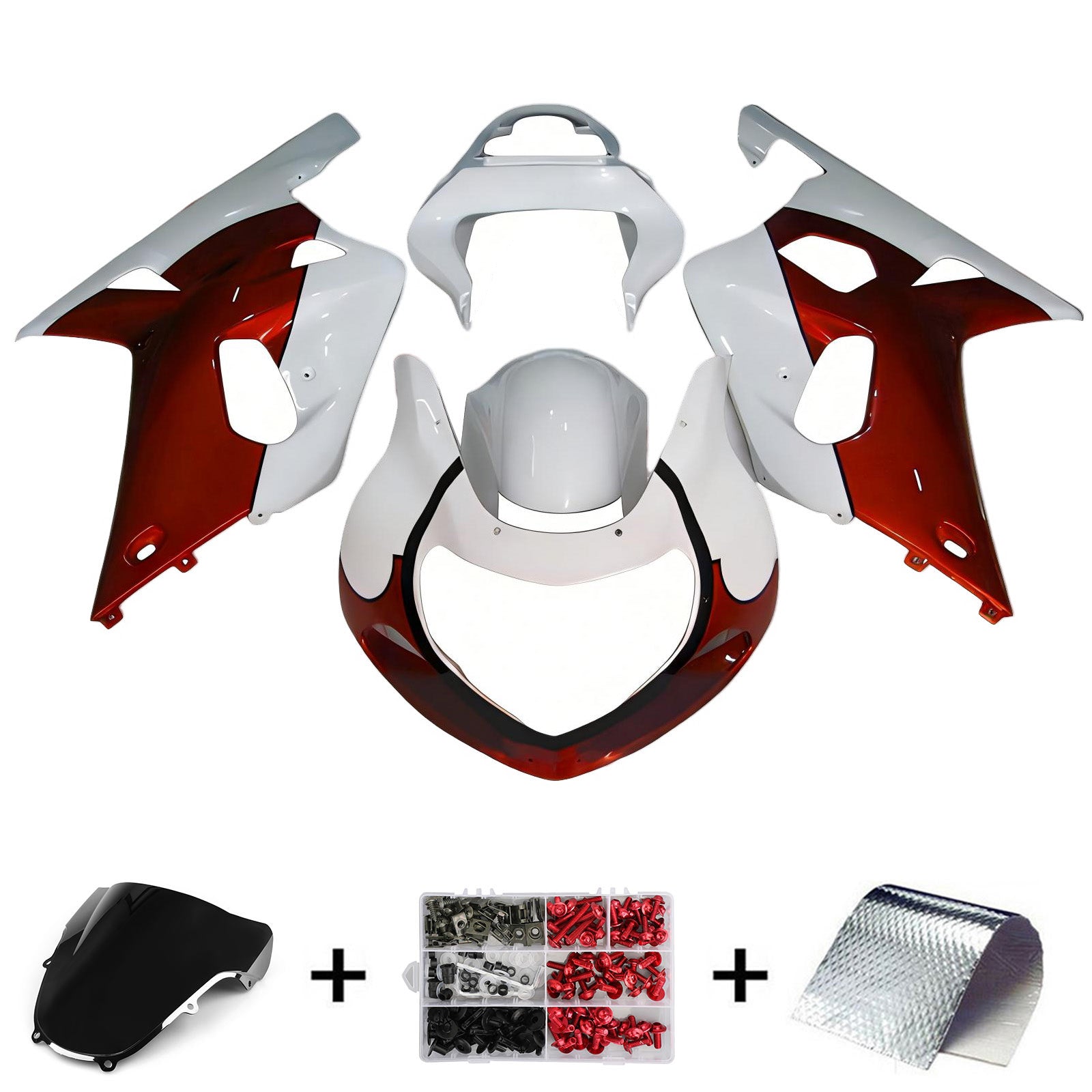 Amotopart Suzuki GSXR1000 2000-2002 K1 K2 Kit de carénage carrosserie plastique ABS