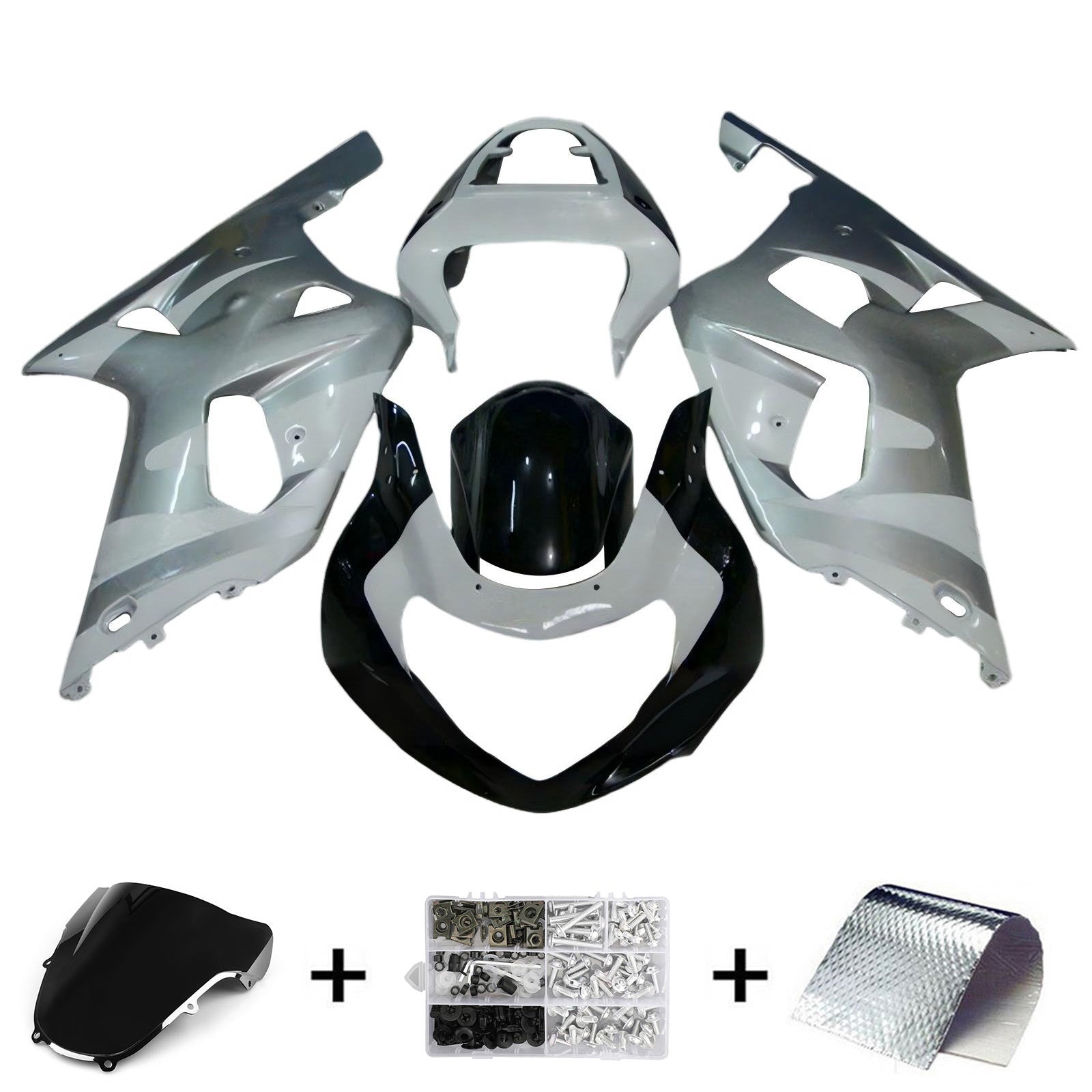 Amotopart Suzuki GSXR1000 2000-2002 K1 K2 ABS muovinen korin suojasarja