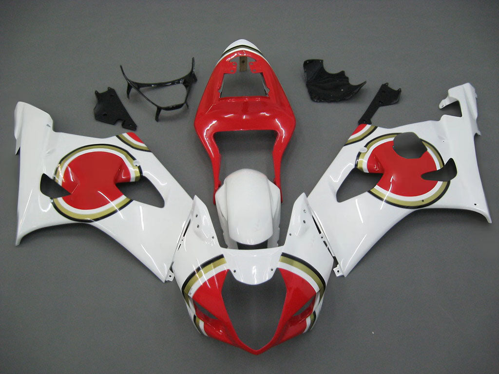 Amotopart Carénages 2003-2004 Suzuki GSXR 1000 Blanc &amp; Rouge Lucky Strike Generic