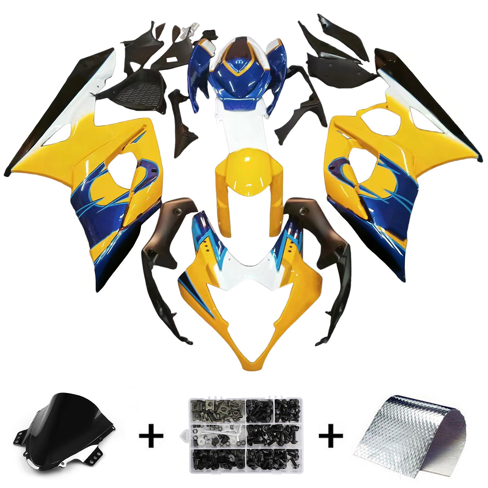 Carénages Amotopart 2005-2006 Suzuki GSXR 1000 Bleu Jaune Alstare Corona Generic