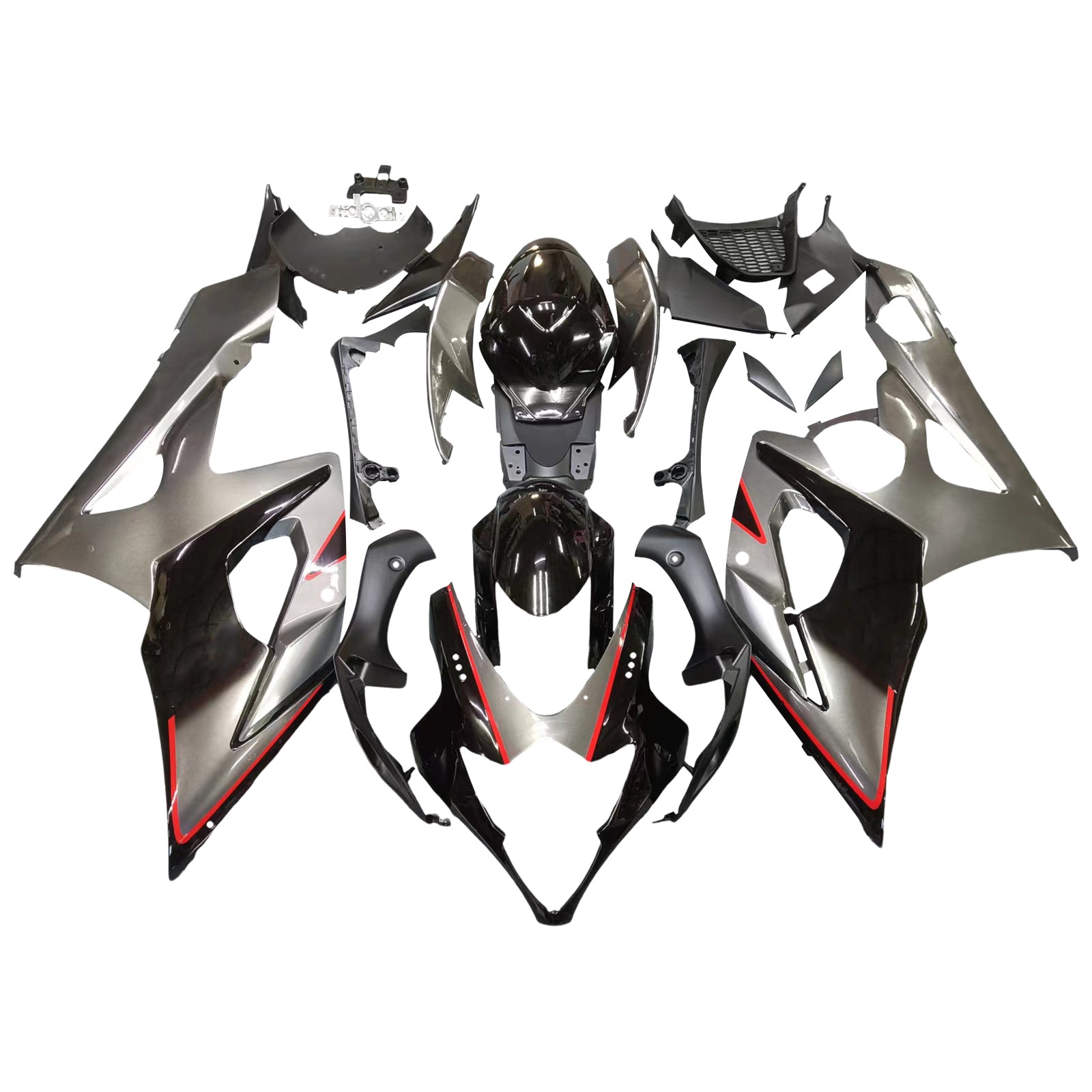 Carene Amotopart 2005-2006 Suzuki GSXR 1000 Argento e Nero GSXR Generico