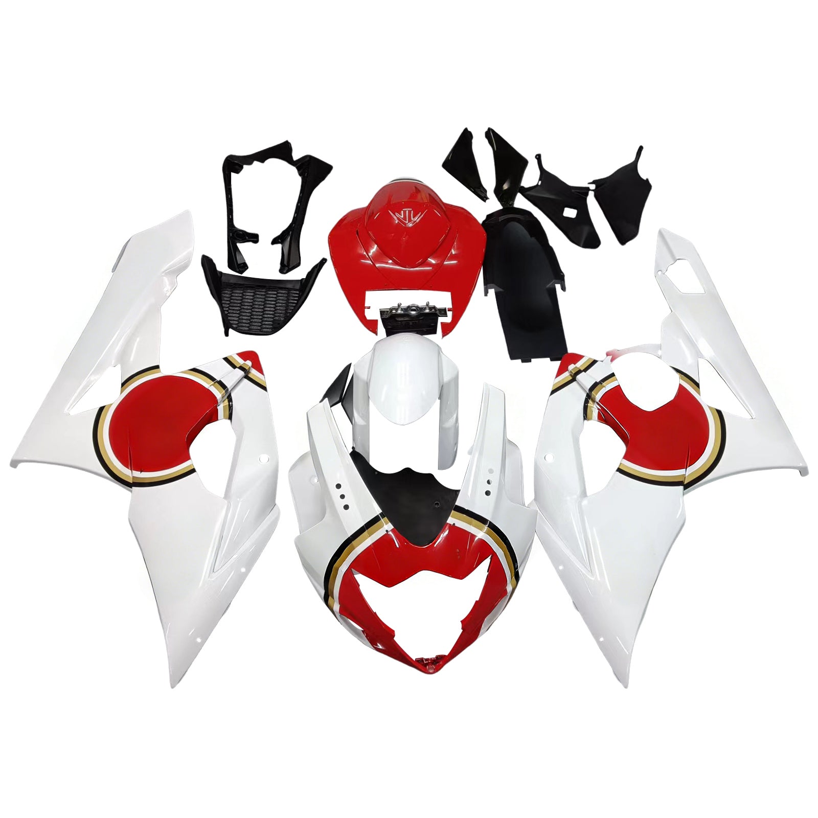 Amotopart Carénages 2005-2006 Suzuki GSXR 1000 Blanc &amp; Rouge Lucky Strike Generic