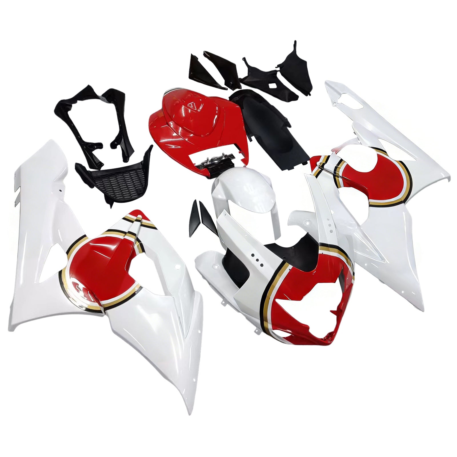Amotopart Carénages 2005-2006 Suzuki GSXR 1000 Blanc &amp; Rouge Lucky Strike Generic