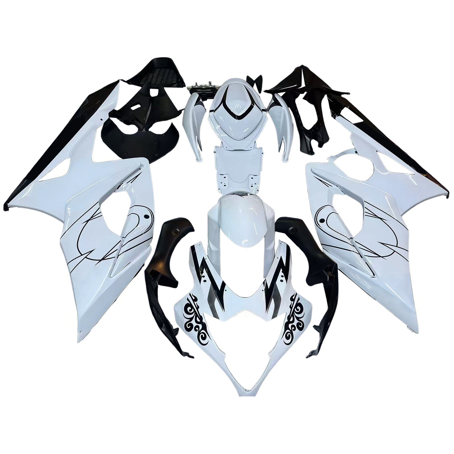 Carénages Amotopart 2005-2006 Suzuki GSXR 1000 Blanc Noir Alstare Generic