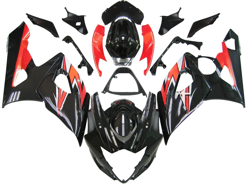Amotopart Carénages 2005-2006 Suzuki GSXR 1000 Noir &amp; Rouge GSXR Generic