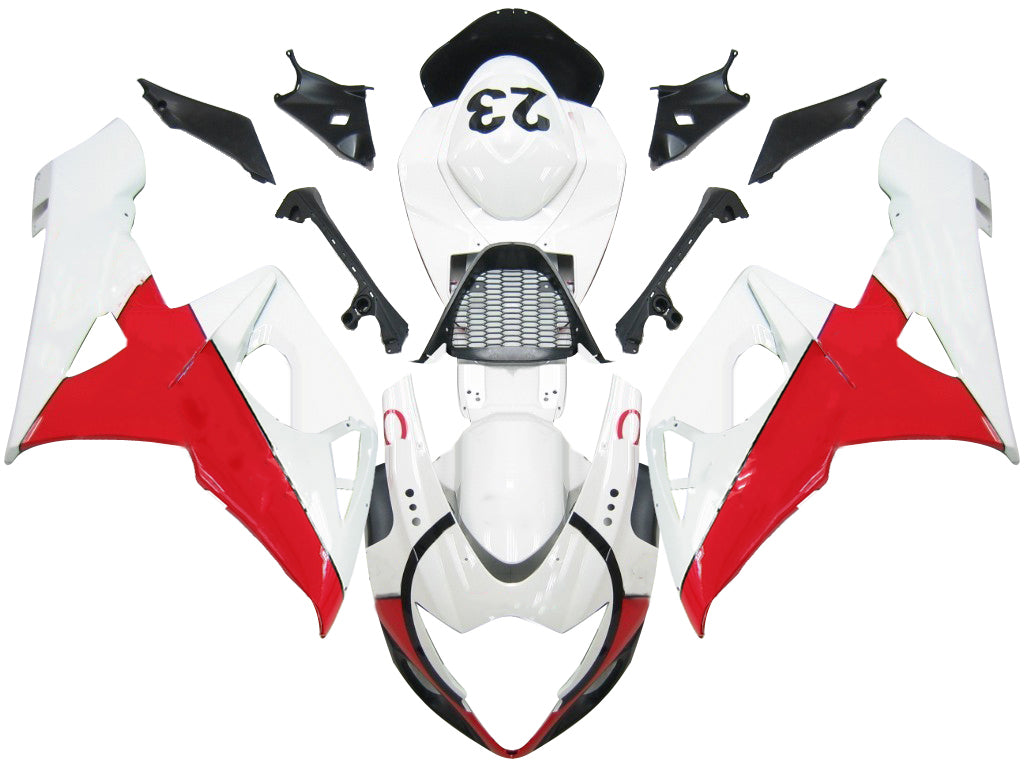Amotopart Fairing 2005-2006 Suzuki GSXR 1000 White and Red Jordan Generic