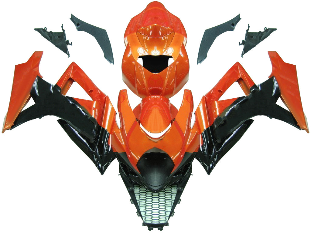 Amotopart Carénages 2007-2008 Suzuki GSXR 1000 Orange Métallique &amp; Noir Jordan Generic