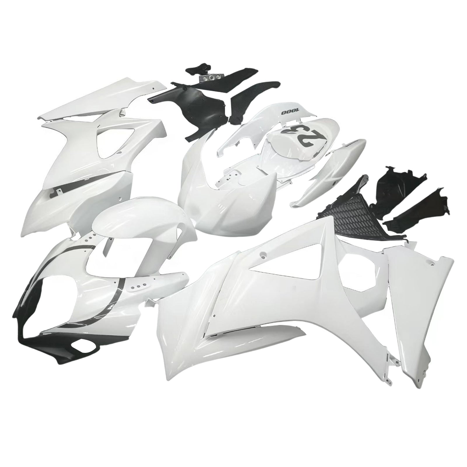 Carénages Amotopart 2007-2008 Suzuki GSXR 1000 Blanc Noir Jordan Generic