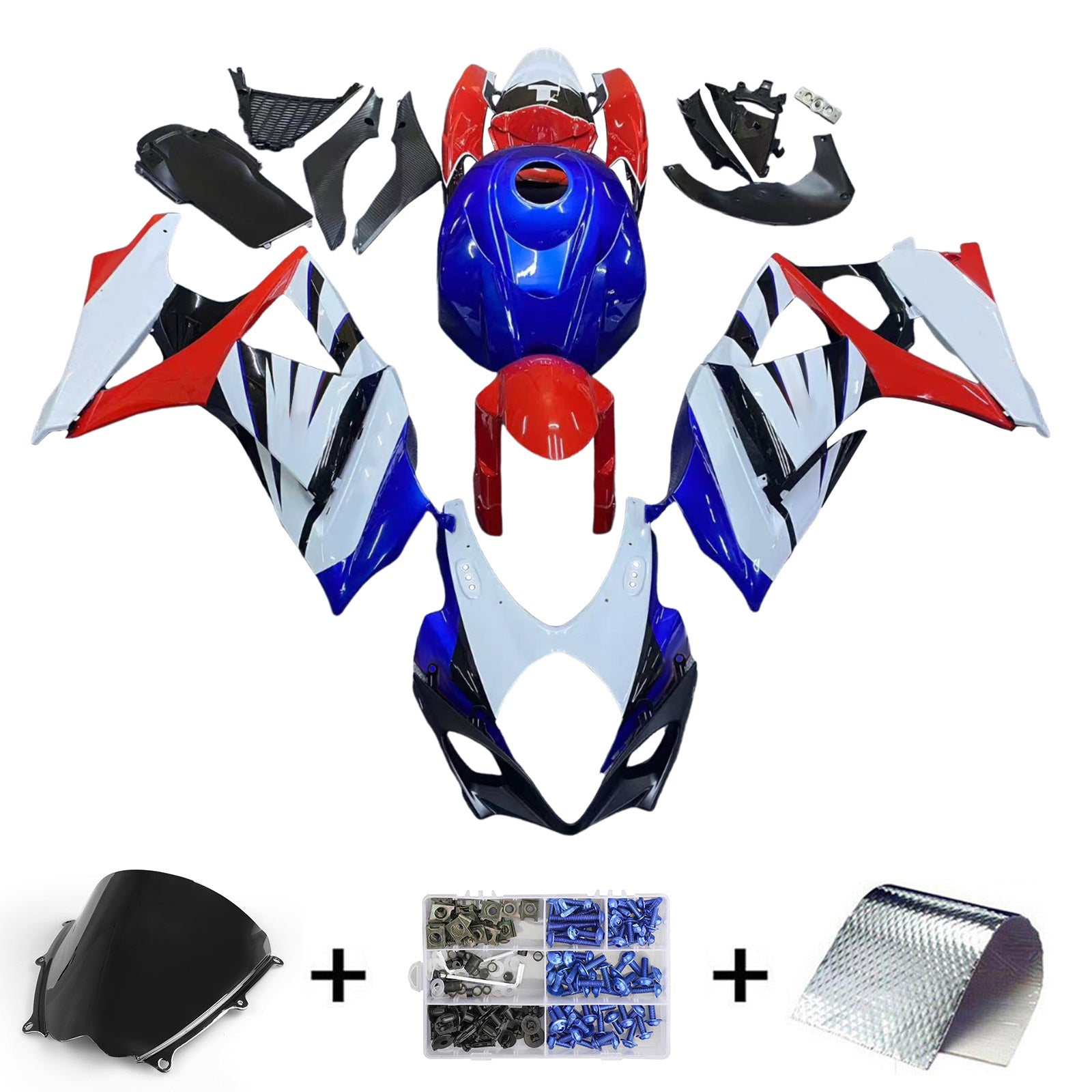 Amotopart Suzuki GSXR1000 2007-2008 K7 Kit de carénage carrosserie plastique ABS