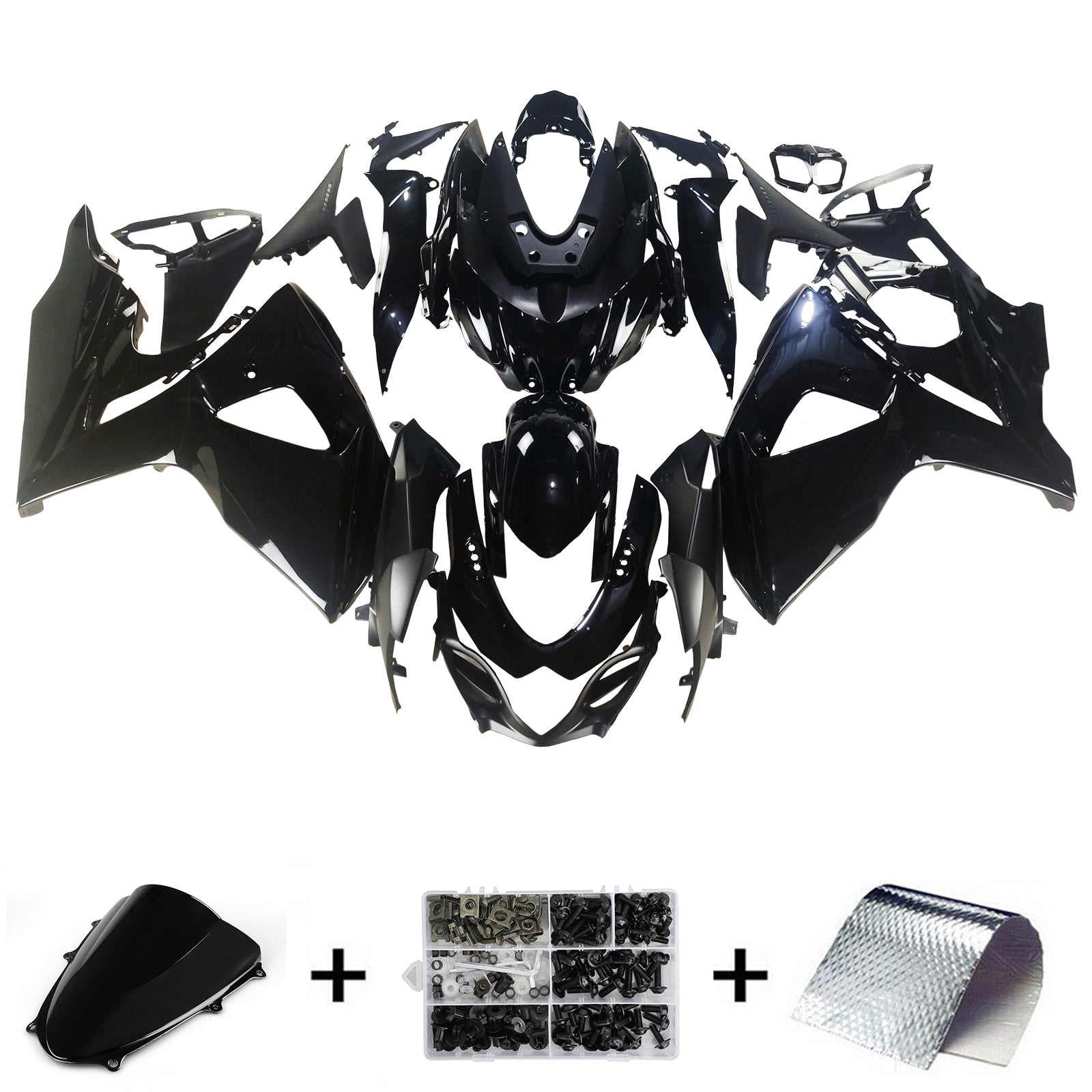 Carénages Amotopart 2009-2016 Suzuki GSXR 1000 All Black GSXR Generic