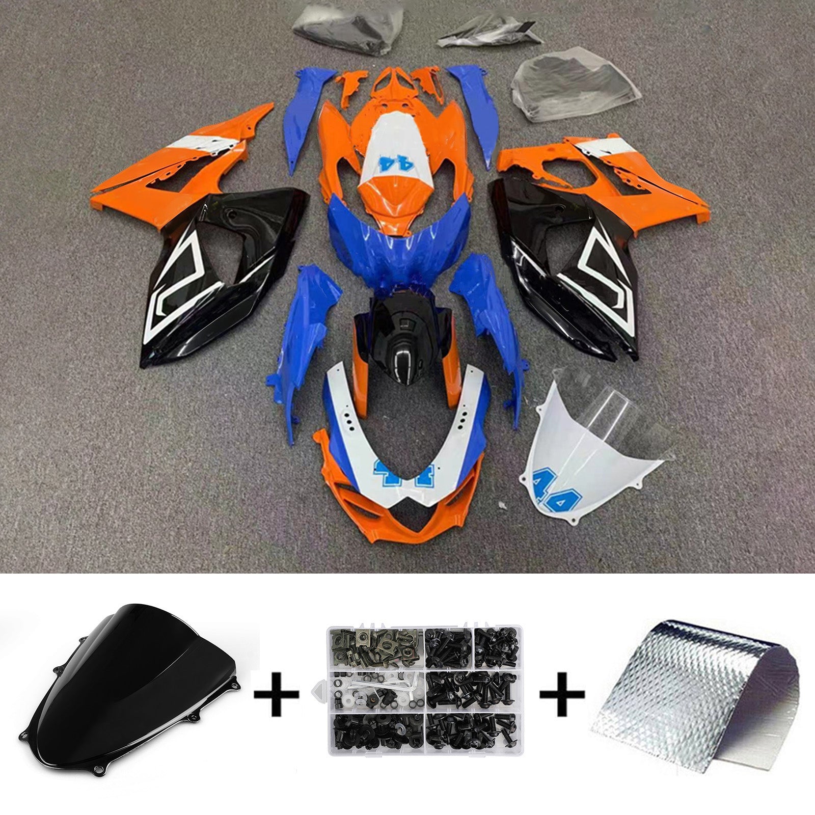 Amotopart Suzuki GSXR1000 2009-2016 K9 Kit Carénage Carrosserie Plastique ABS