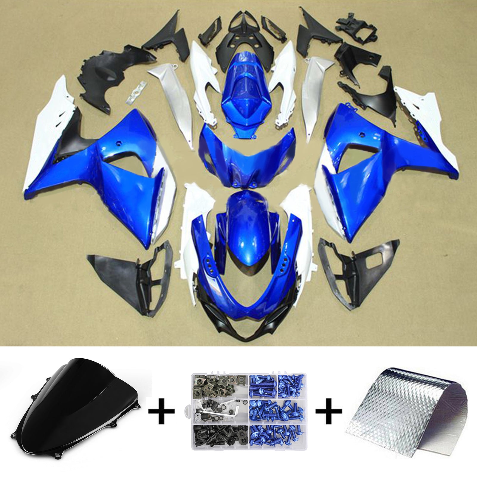 Amotopart Suzuki GSXR1000 2009-2016 K9 Kit Carénage Carrosserie Plastique ABS