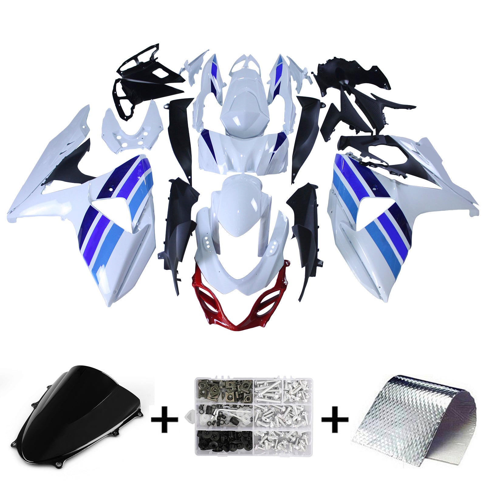 Amotopart Suzuki GSXR1000 2009-2016 K9 Kit Carénage Carrosserie Plastique ABS