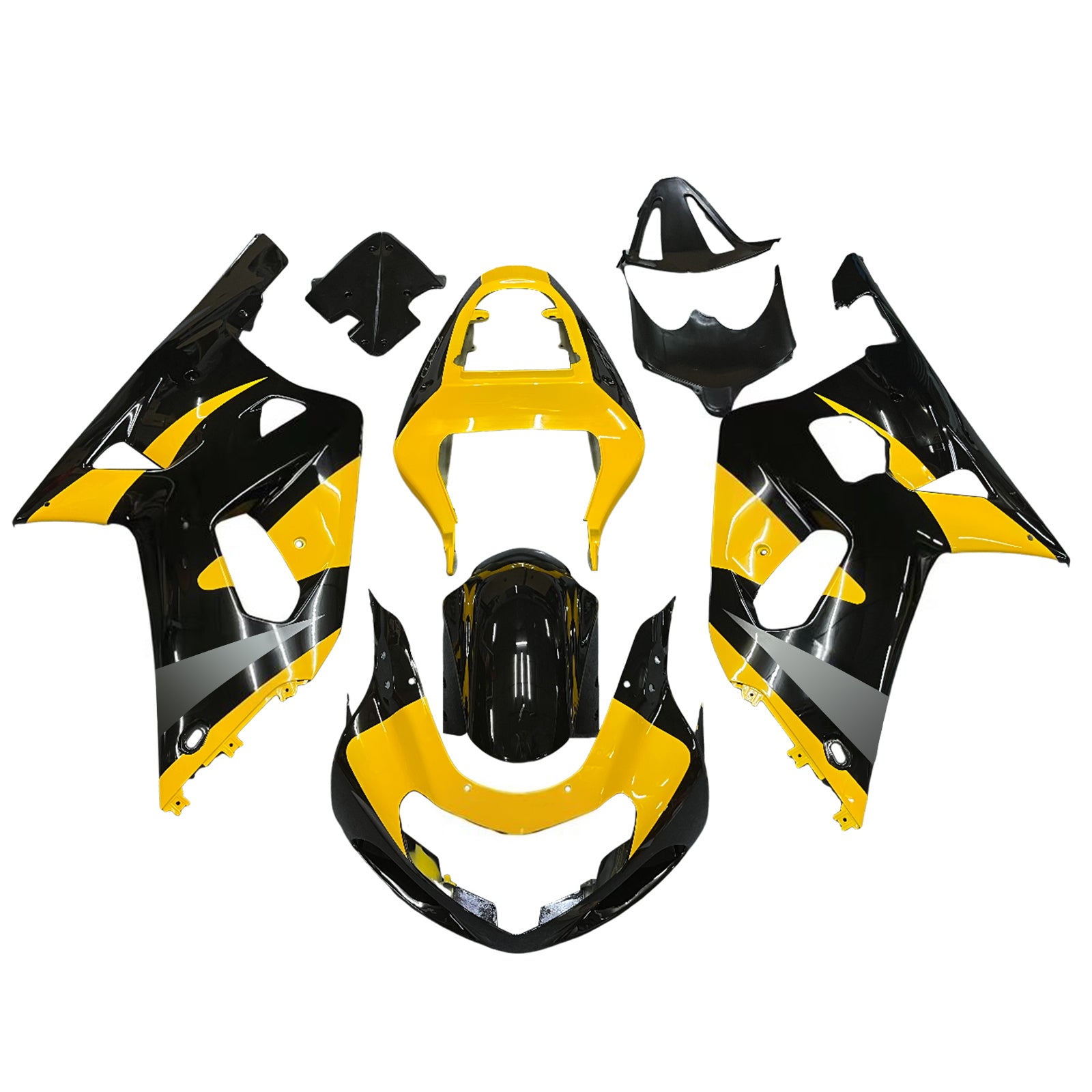 Amotopart Fairing 2001-2003 Suzuki GSXR 600 Črni in rumeni GSXR generic
