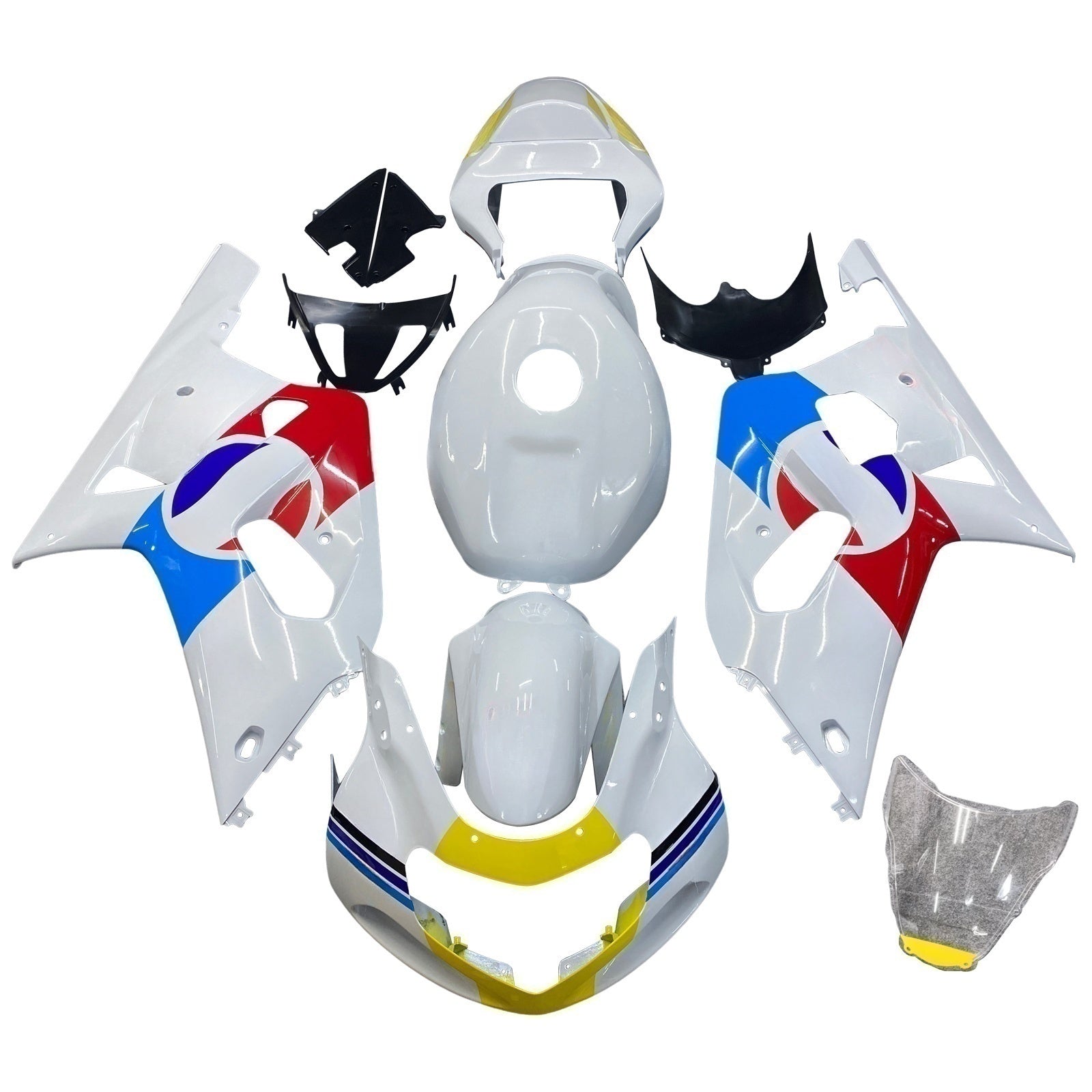 Amotopart Suzuki GSXR600 GSXR750 2001-2003 K1 Kit de carénage carrosserie plastique ABS