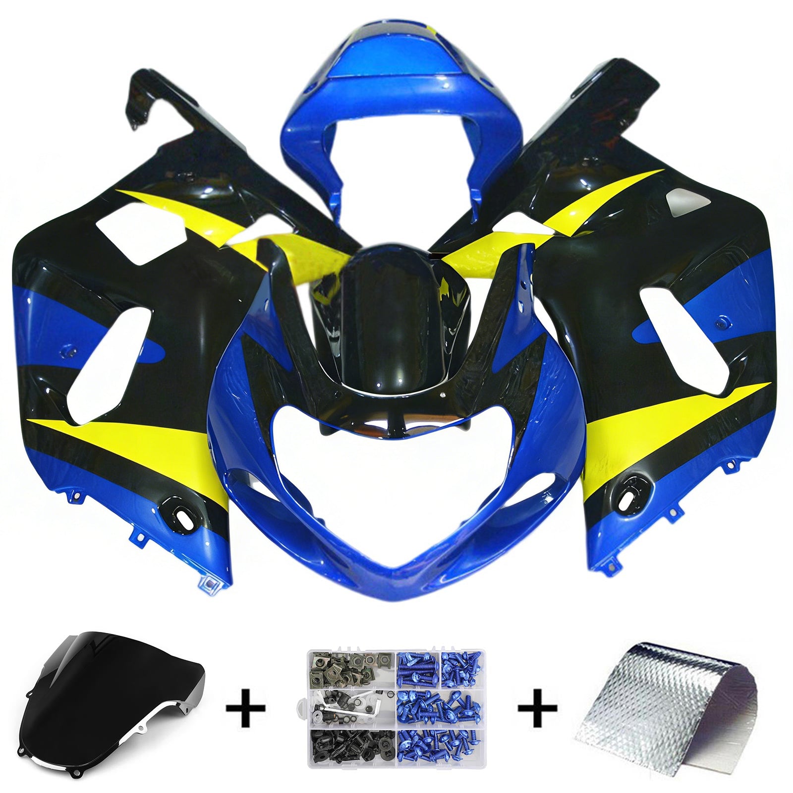 Amotopart Suzuki GSXR600 GSXR750 2001-2003 K1 Kit de carenado de carrocería de plástico ABS
