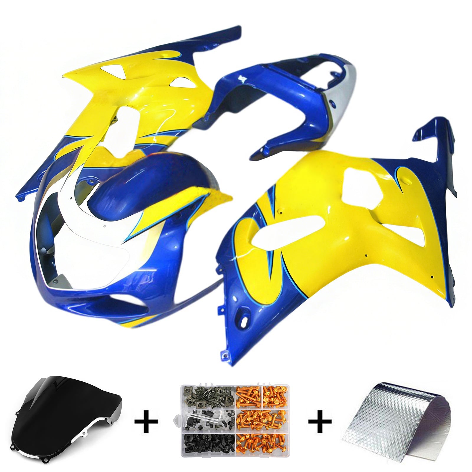 Amotopart Suzuki GSXR600 GSXR750 2001-2003 K1 Kit carenatura carrozzeria in plastica ABS