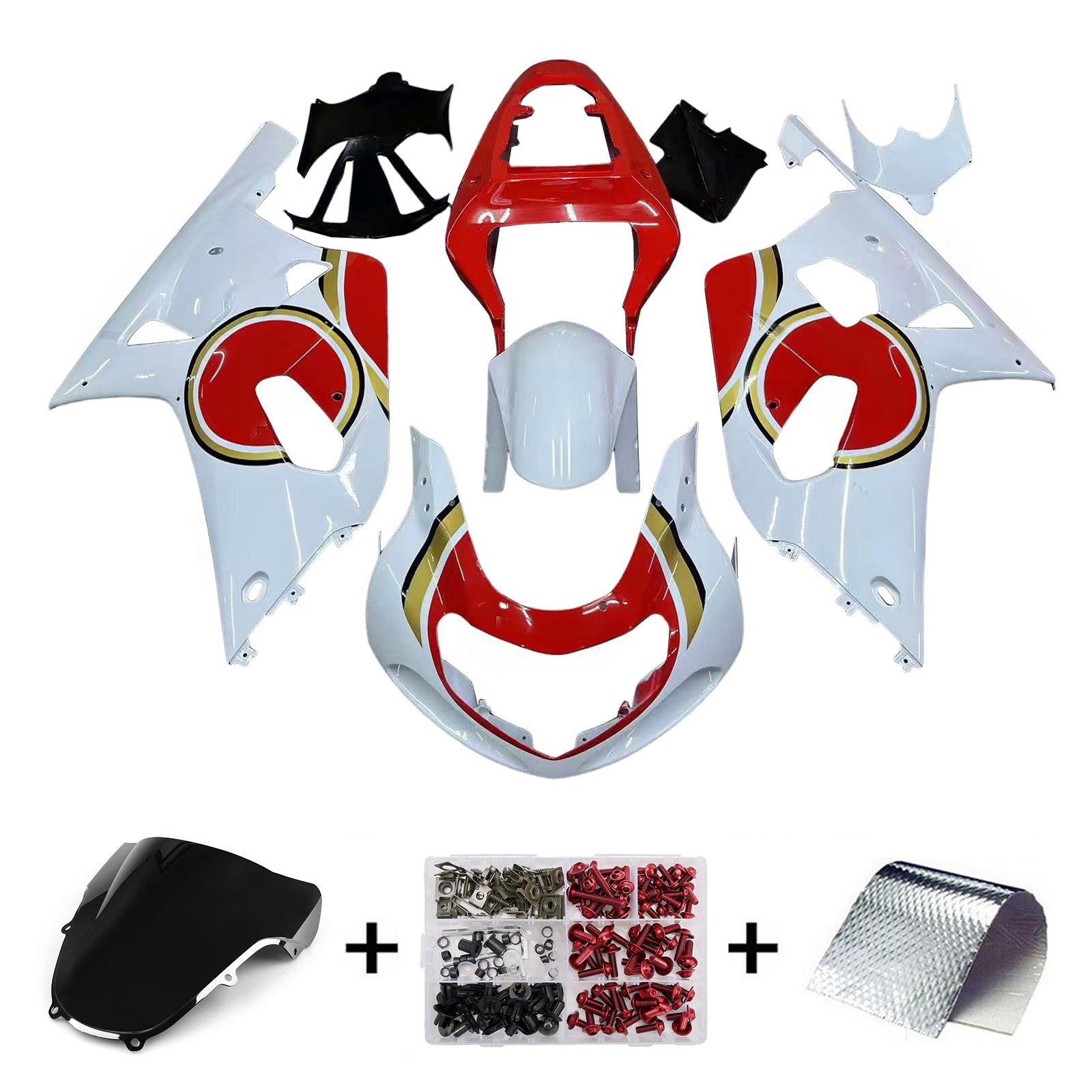 Sobe Amotopart 2001-2003 Suzuki GSXR 750 White Red Lucky Strike Generic