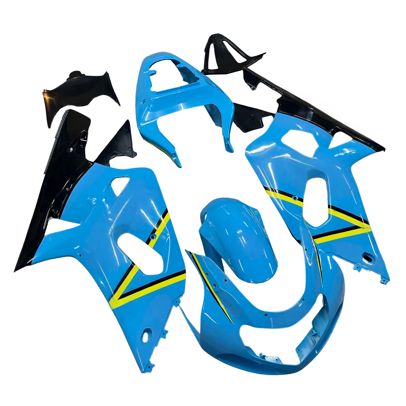 Carénages Amotopart 2001-2003 Suzuki GSXR 750 Bleu Noir Rizla Generic