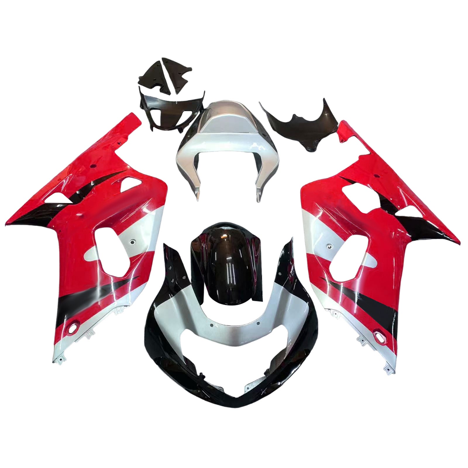 Owiewki Amotopart 2001-2003 Suzuki GSXR 750 Czerwony Srebrny Czarny GSXR Generic