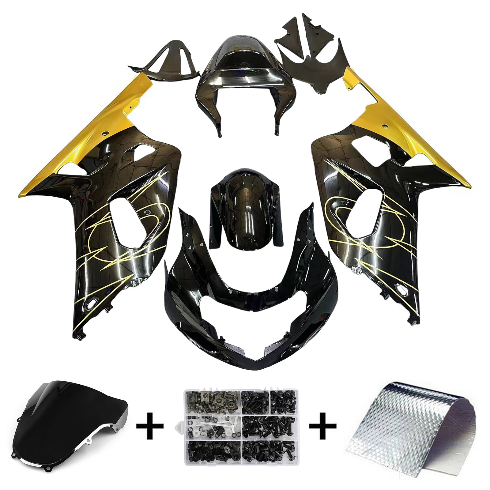 Amotopart Suzuki GSXR750 2001-2003 Kit Carénage Carrosserie Plastique ABS