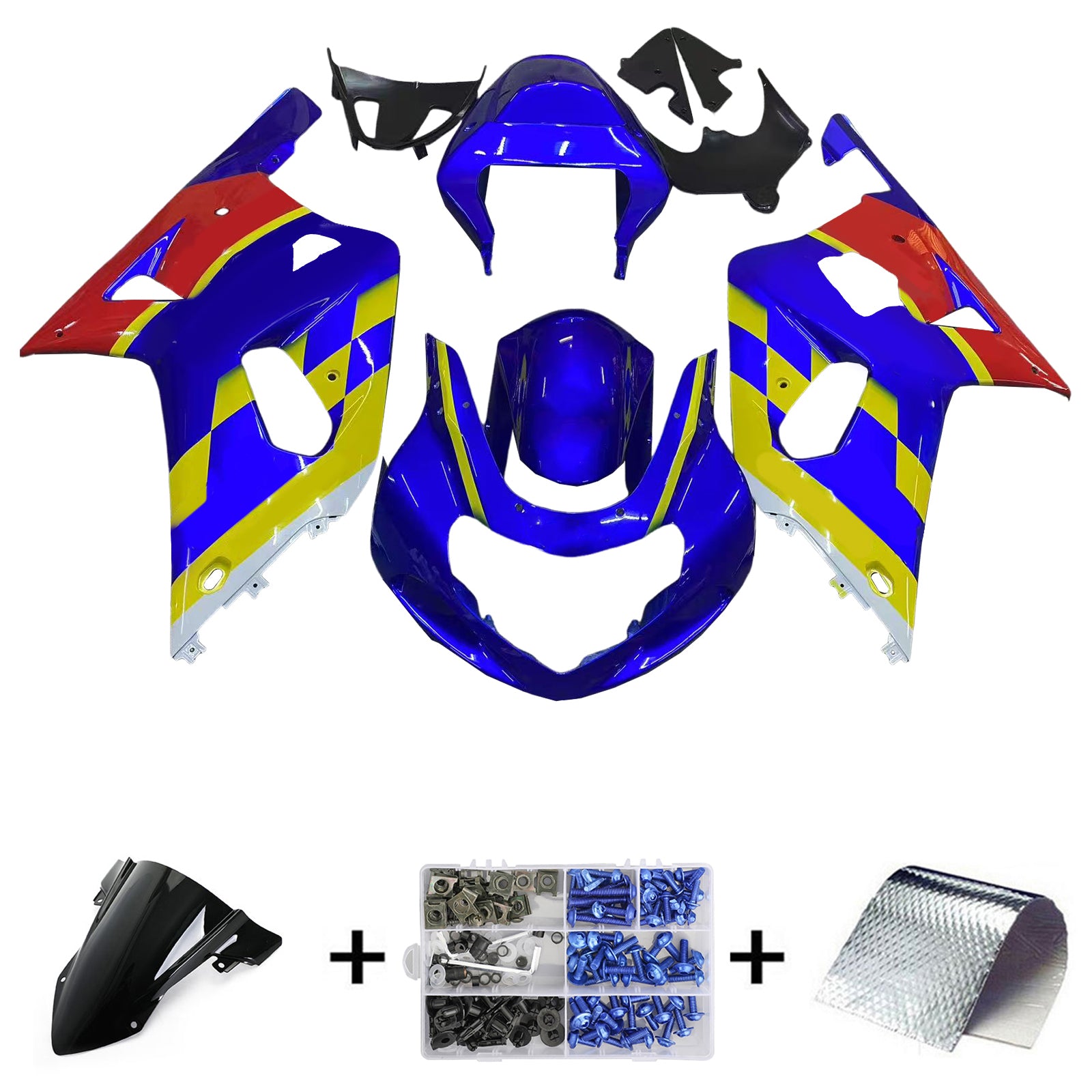 Amotopart Suzuki GSXR750 2001-2003 Kit de carenado de carrocería de plástico ABS