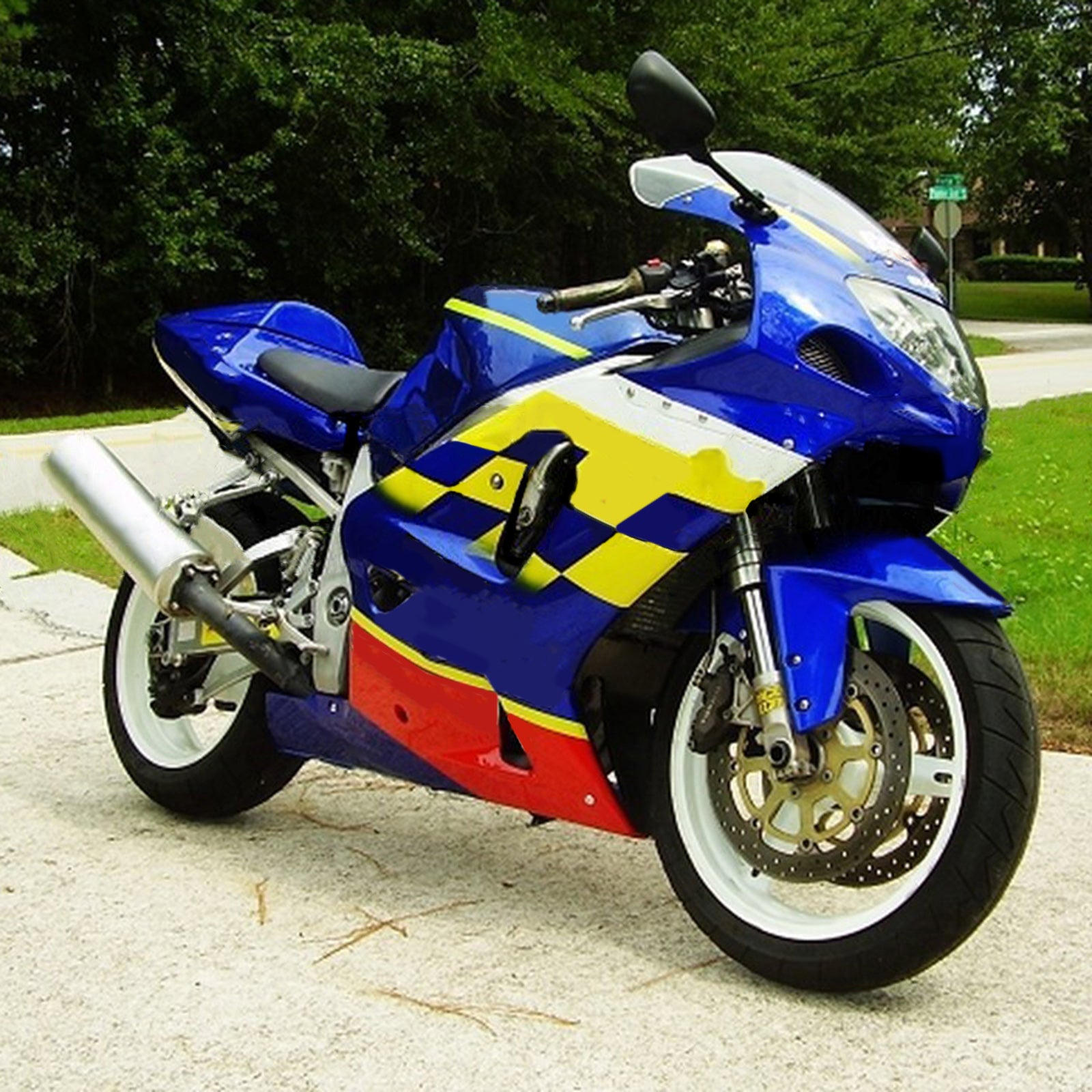 Amotopart Suzuki GSXR750 2001-2003 Kit de carenado de carrocería de plástico ABS