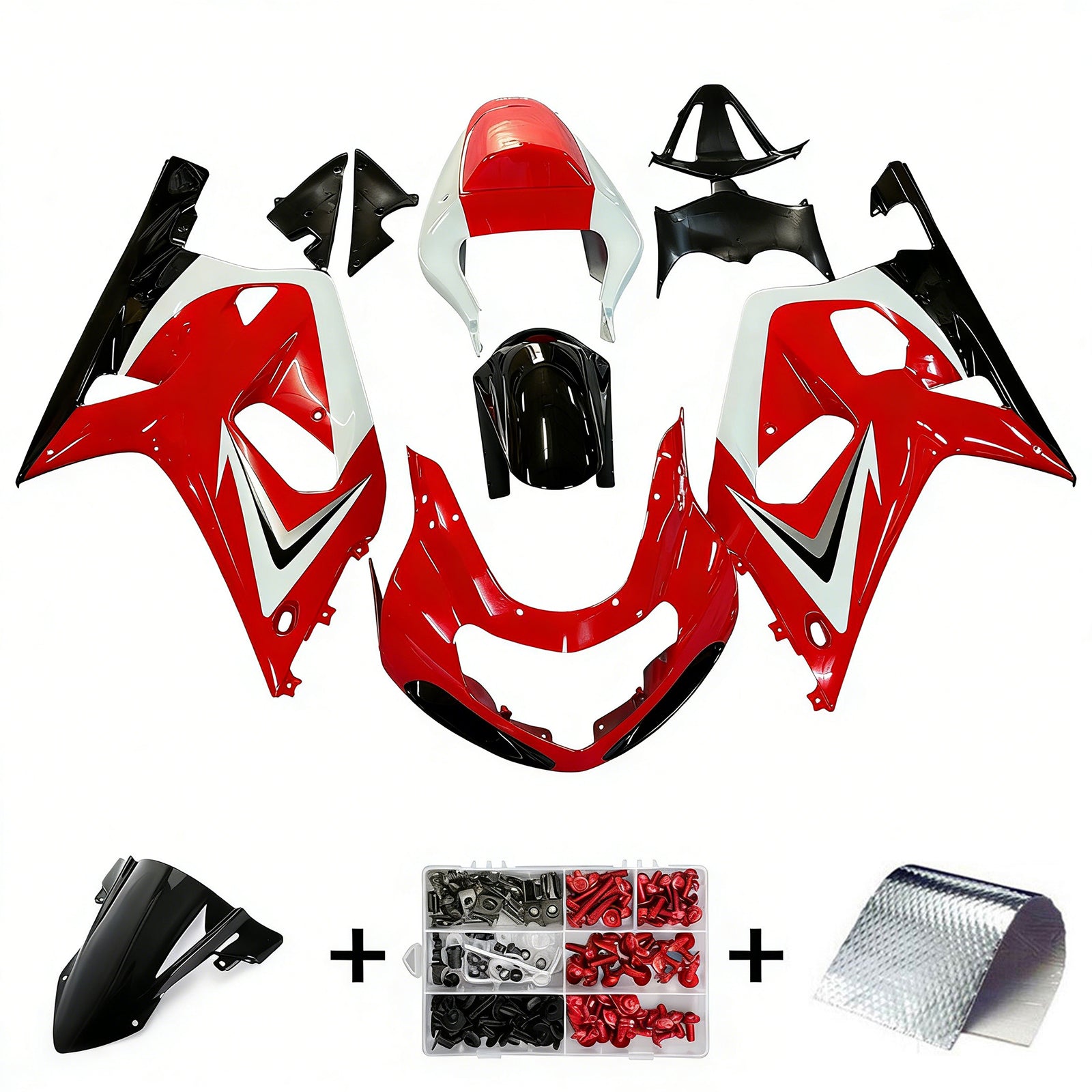 Amotopart Suzuki GSXR750 2001-2003 Kit Carénage Carrosserie Plastique ABS