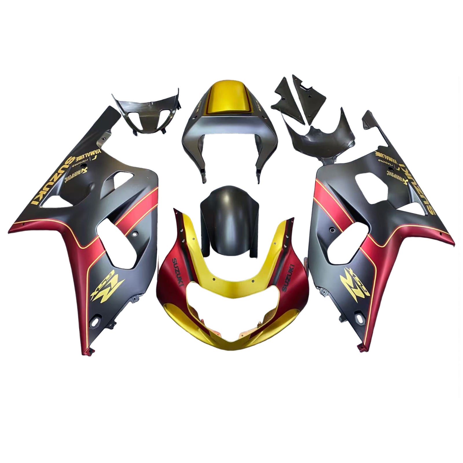 Amotopart Suzuki GSXR750 2001-2003 Kit Carénage Carrosserie Plastique ABS