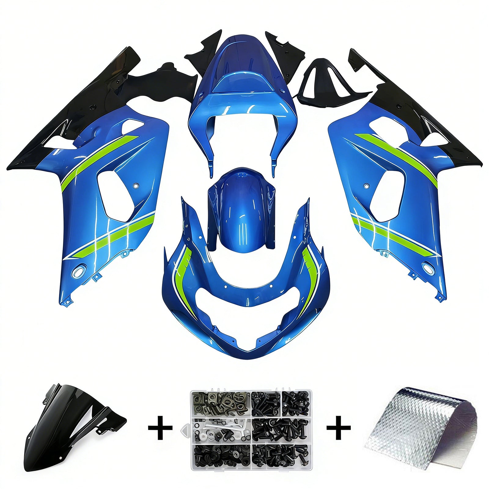 Amotopart Suzuki GSXR750 2001-2003 Kit Carénage Carrosserie Plastique ABS