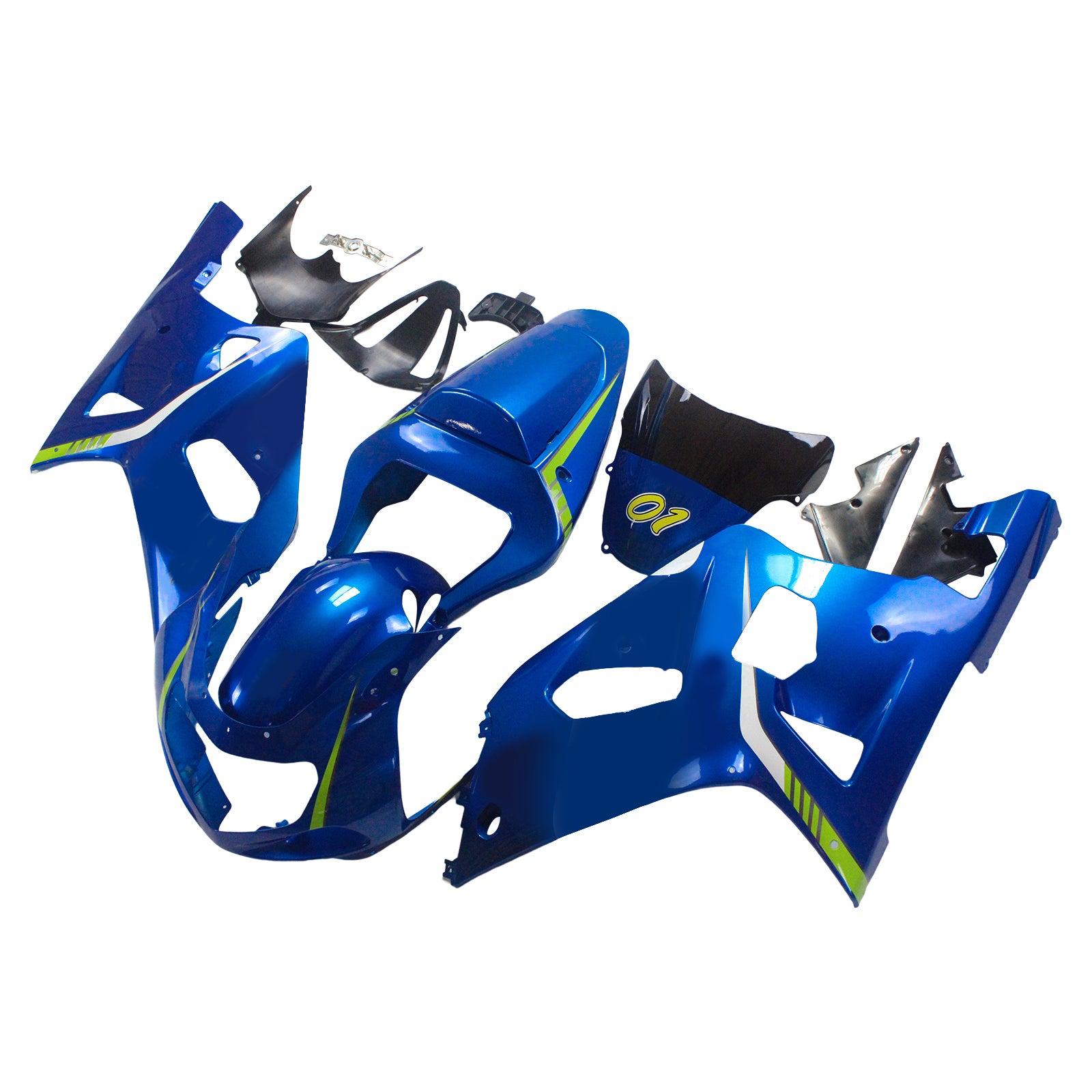 Amotopart Suzuki GSXR750 2001-2003 Kit Carénage Carrosserie Plastique ABS