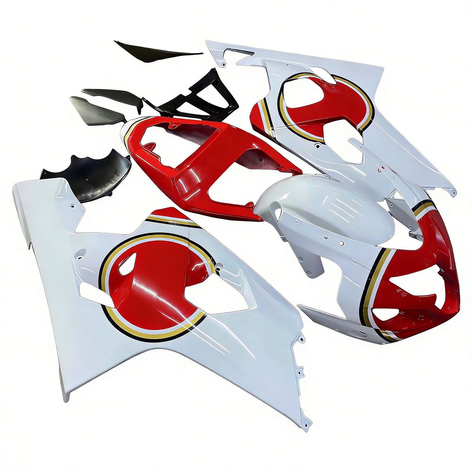 Carenados Amotopart 2004-2005 Suzuki GSXR 600 750 Blanco y Rojo Lucky Strike Genérico