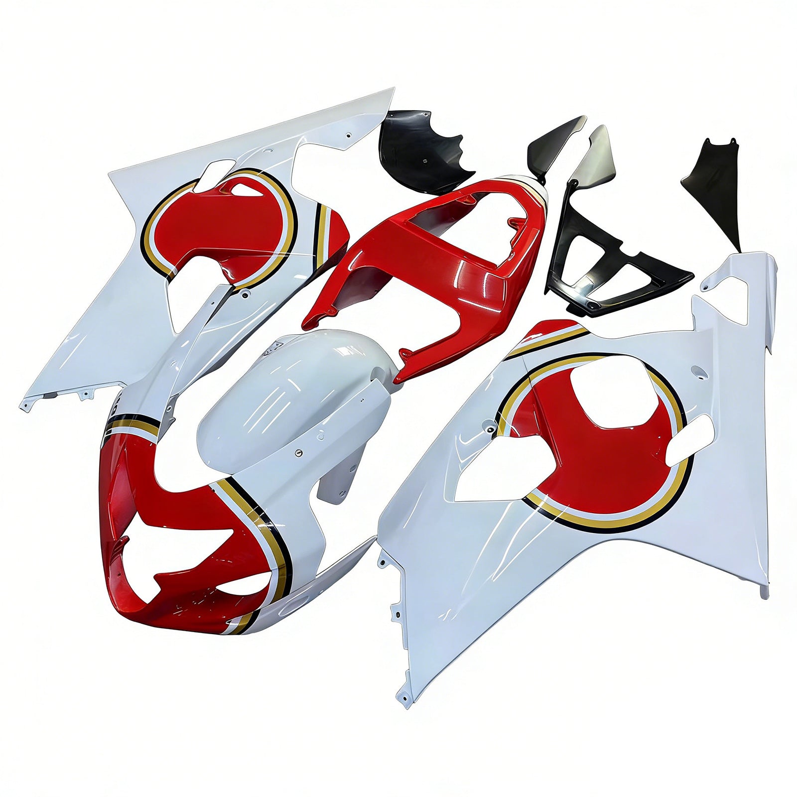 Carenados Amotopart 2004-2005 Suzuki GSXR 600 750 Blanco y Rojo Lucky Strike Genérico