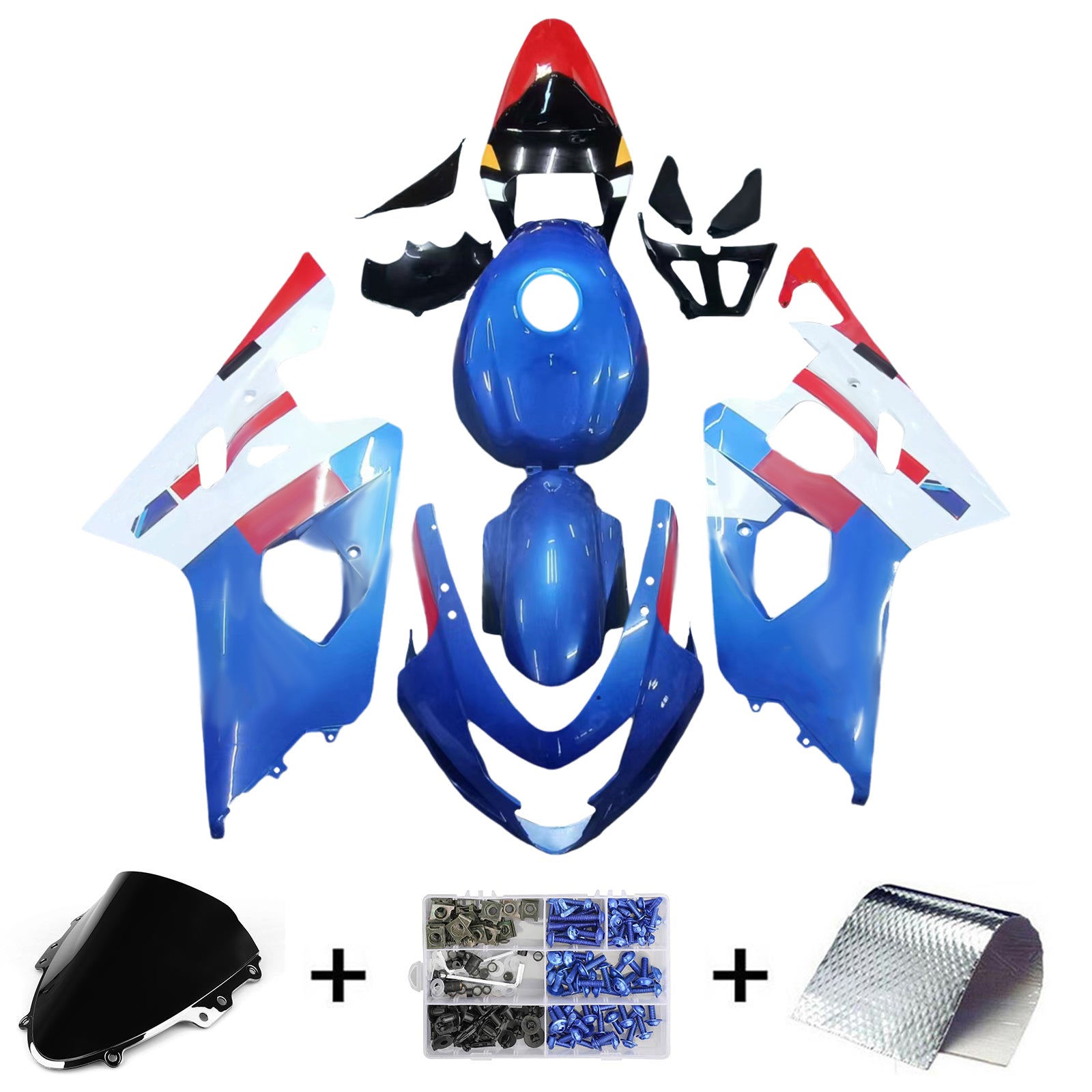 Amotopart Suzuki GSXR 600/750 2004-2005 K4 ABS muovinen korin suojasarja
