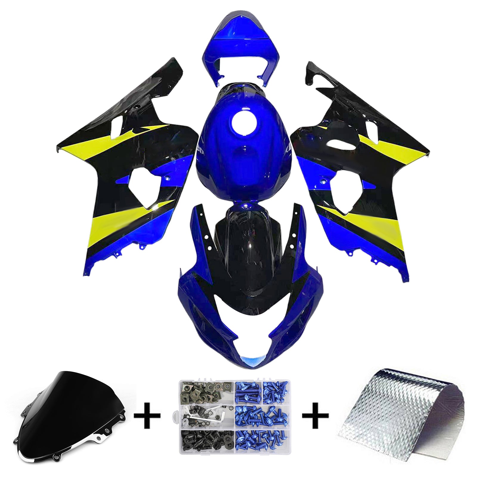Amotopart Suzuki GSXR 600/750 2004-2005 Kit Carénage Carrosserie Plastique ABS