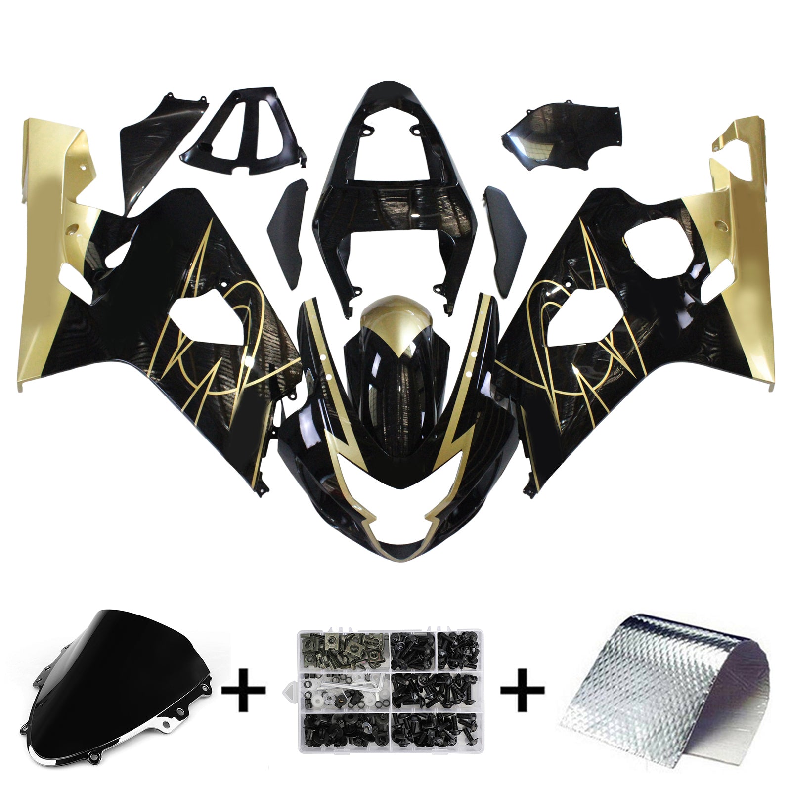 Amotopart Suzuki GSXR 600/750 2004-2005 Kit Carénage Carrosserie Plastique ABS
