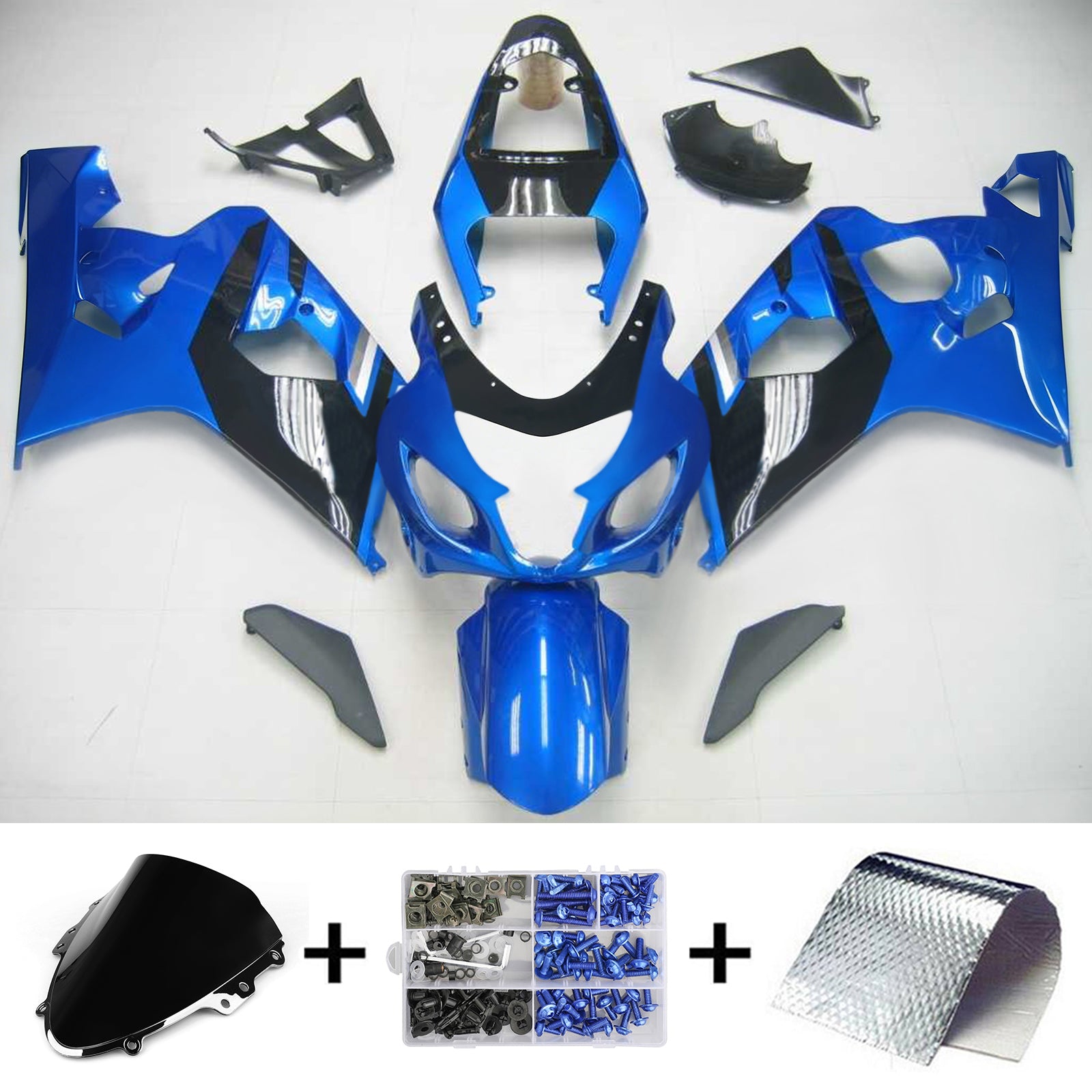 Amotopart Suzuki GSXR 600/750 2004-2005 Kit Carénage Carrosserie Plastique ABS