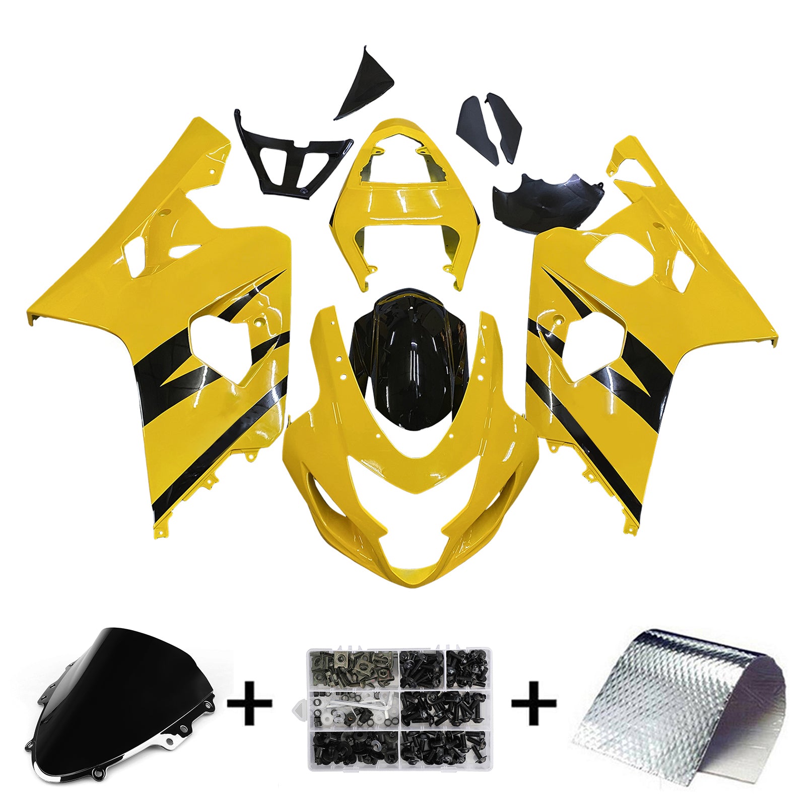 Amotopart Suzuki GSXR 600/750 2004-2005 Kit Carénage Carrosserie Plastique ABS