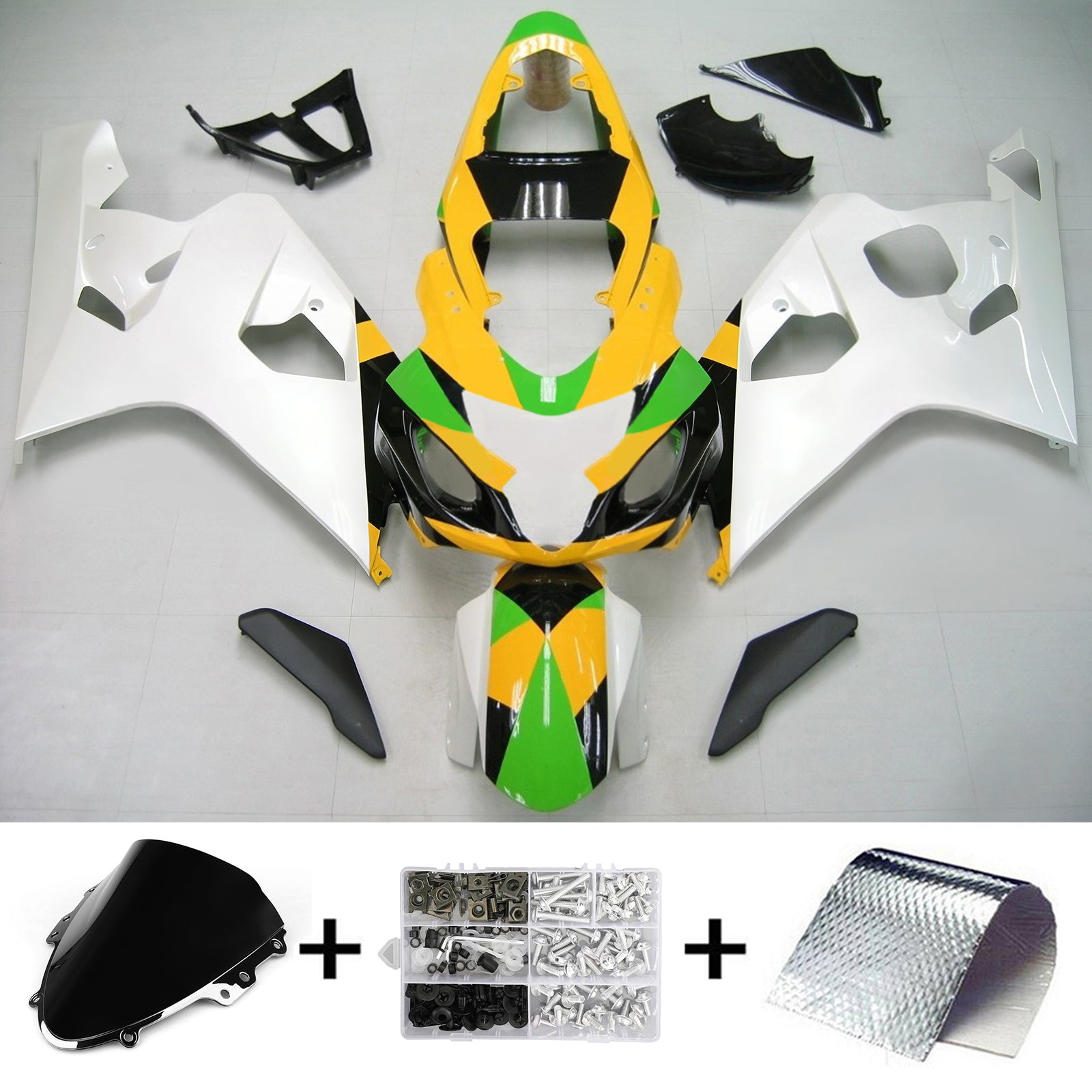 Amotopart Suzuki GSXR 600/750 2004-2005 Kit Carénage Carrosserie Plastique ABS