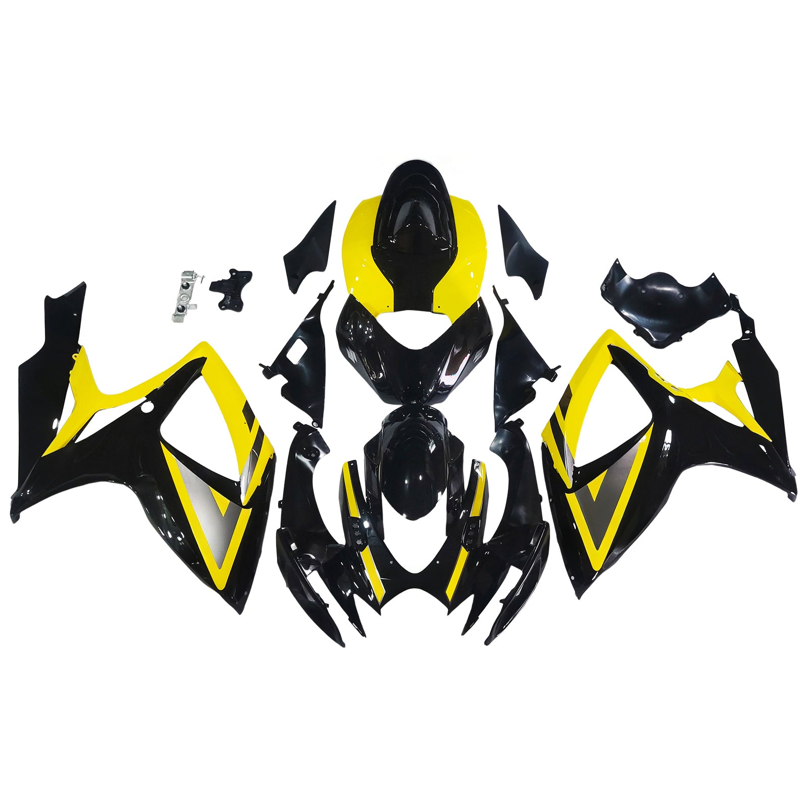 Amotopart Carena 2006-2007 Suzuki GSXR 600 750 Nero e Giallo GSXR Generico